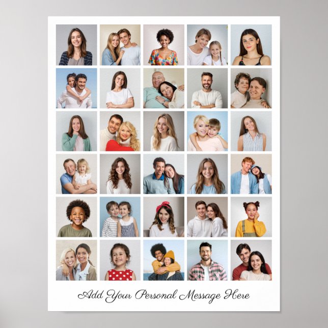 Poster Crie Seu Próprio Colagem de 30 Fotos Adicione Seu  (Frente)