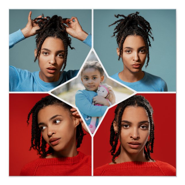 Póster Crie Seu Próprio Colagem de 5 Fotos (Frente)