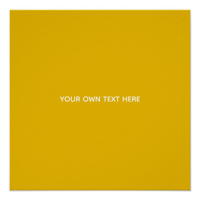Póster Crie Seu Próprio Design Amarelo Personalizado (Frente)