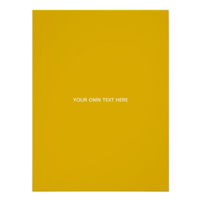 Póster Crie Seu Próprio Design Amarelo Personalizado (Frente)