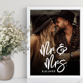Poster Crie Seu Próprio Letreiro de Fotos de Casamento