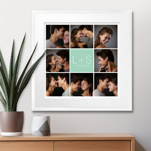 Póster Crie seu próprio Monograma de Colagem de Fotos de 