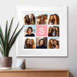 Póster Crie seu próprio Monograma Personalizado de Colage<br><div class="desc">Use 8 fotos quadradas para criar um presente exclusivo e pessoal. Ou você pode ficar com o filhote hipster e fazer uma moda. Se precisar ajustar as fotos,  clique na ferramenta personalizar para fazer alterações.</div>