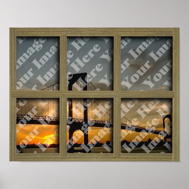 Poster Crie seu próprio quadro de janela castanho-claro d (Frente)