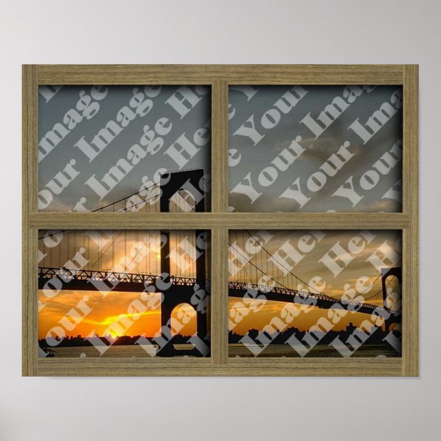 Poster Crie seu próprio quadro de janela castanho claro d (Frente)