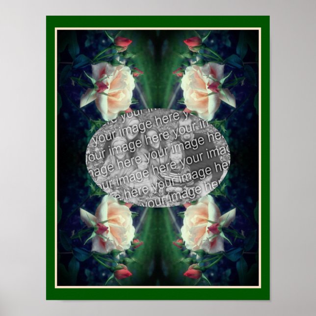 Poster Crie Seu Próprio Rosa De Pêssego E Quadro De Buds (Frente)