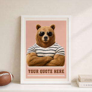 Poster Crie Seu Próprio Urso Personalizado com Citação