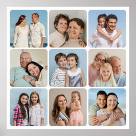 Poster Crie seus 9 cantos arredondados de colagem de foto