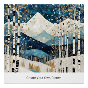 Póster Crie Sua Escritura De Citação De Montanha