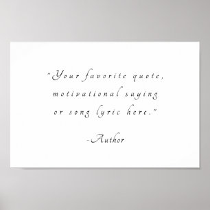 Poster Crie sua própria citação minimalista elegante