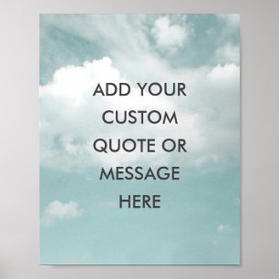Poster Crie Sua Própria Citação Motivacional - Céu - Nuve