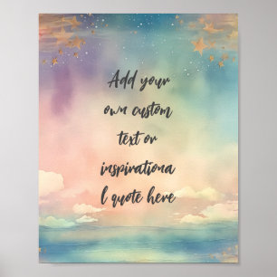 Poster Crie sua própria citação motivacional do oceano So