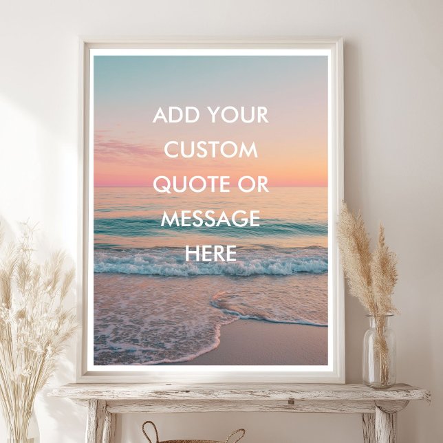 Poster Crie Sua Própria Citação Motivacional - Pôr do Sol (Create Your Own Motivational Quote - Pastel Sunset Poster)