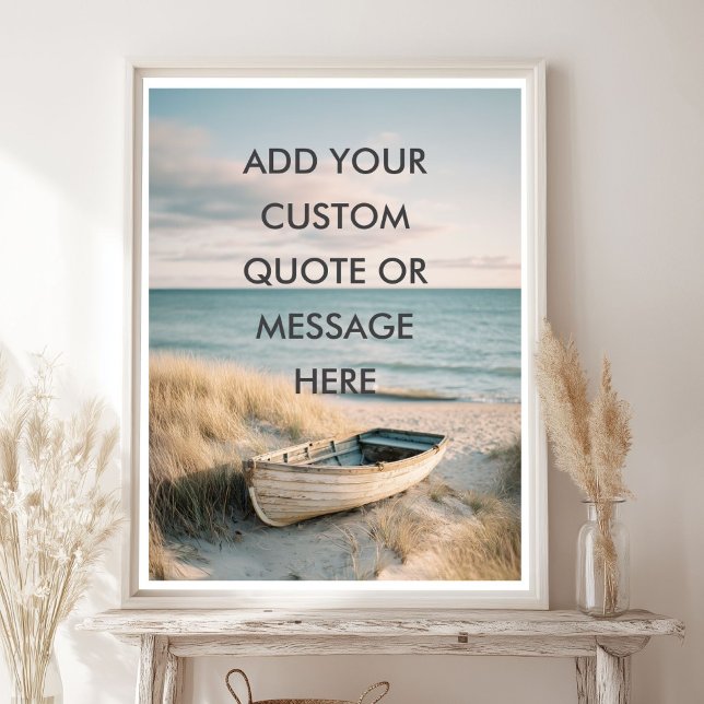 Poster Crie Sua Própria Citação Motivacional - Remada Cos (Create Your Own Motivational Quote - Coastal Rowbo Poster)