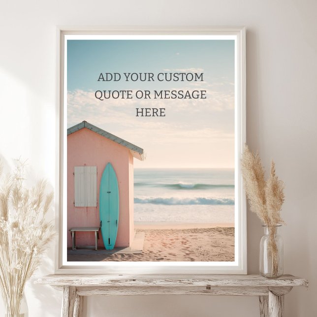 Poster Crie Sua Própria Citação Motivacional - Surf Retro (Create Your Own Motivational Quote - Retro Surf Poster)