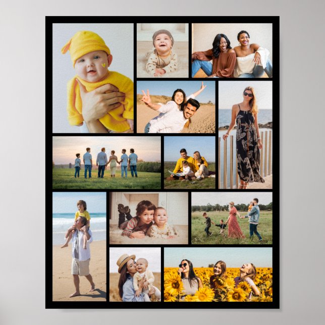 Poster Crie Sua Própria Colagem de 12 Fotos (Frente)