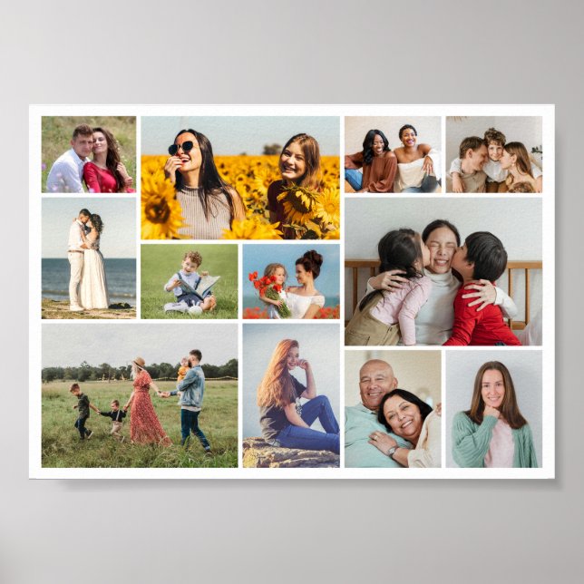 Poster Crie Sua Própria Colagem de 12 Fotos (Frente)