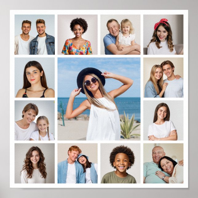 Poster Crie Sua Própria Colagem de 13 Fotos  (Frente)