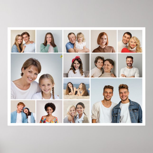 Poster Crie Sua Própria Colagem de 14 Fotos (Frente)