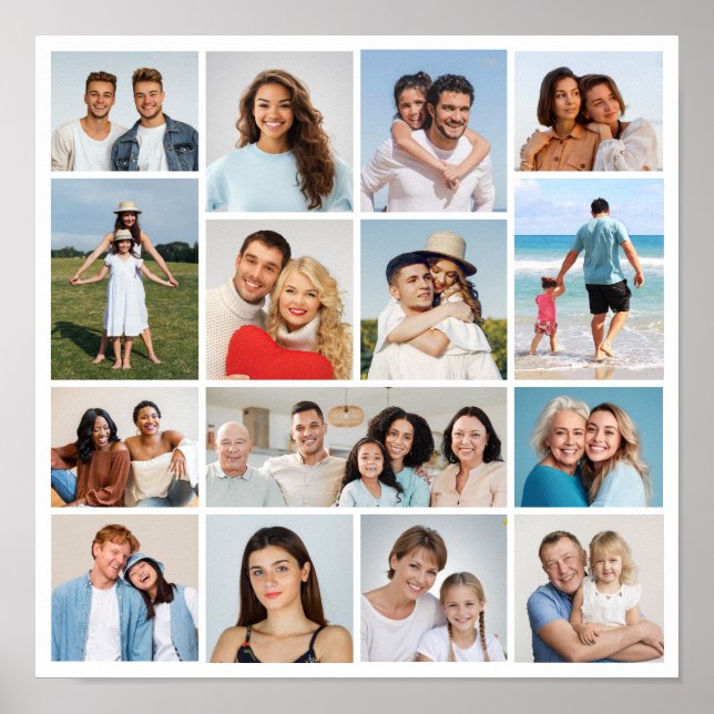 Poster Crie Sua Própria Colagem de 15 Fotos (Frente)