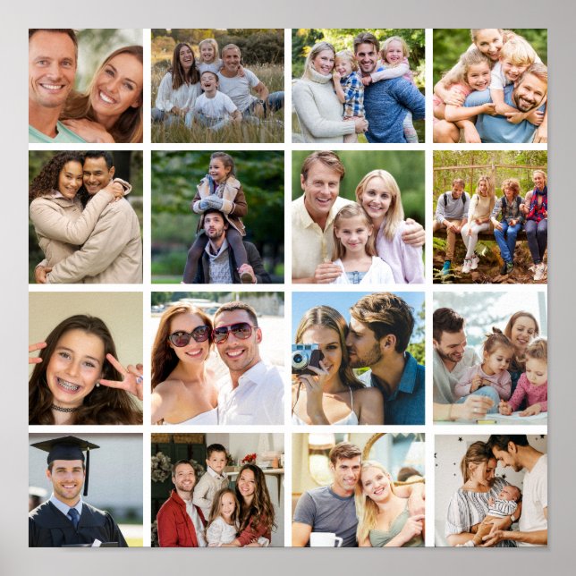 Poster Crie sua própria colagem de 16 fotos (Frente)