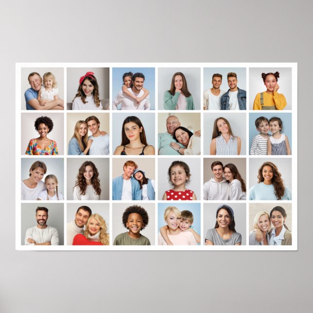Poster Crie Sua Própria Colagem de 28 Fotos (Frente)