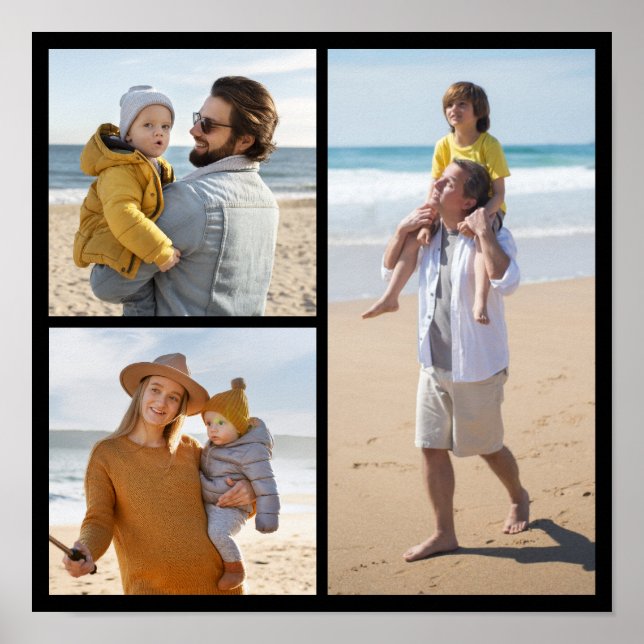 Poster Crie Sua Própria Colagem de 3 Fotos  (Frente)