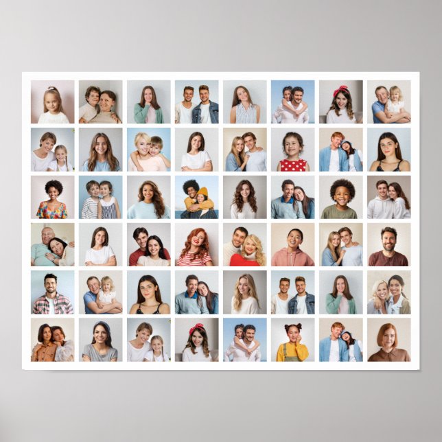 Poster Crie Sua Própria Colagem de 48 Fotos (Frente)
