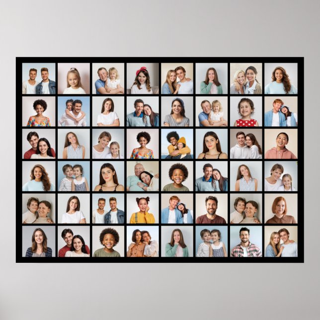 Poster Crie Sua Própria Colagem de 48 Fotos (Frente)