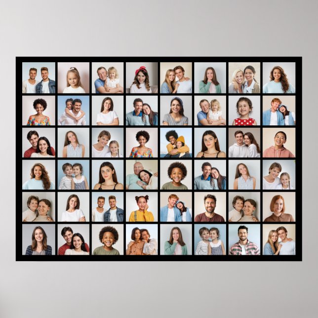 Poster Crie Sua Própria Colagem de 48 Fotos (Frente)