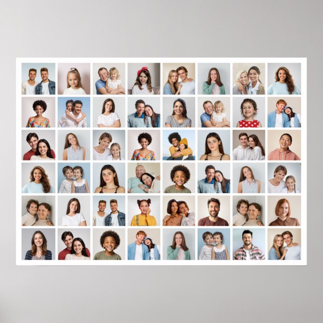 Poster Crie Sua Própria Colagem de 48 Fotos (Frente)