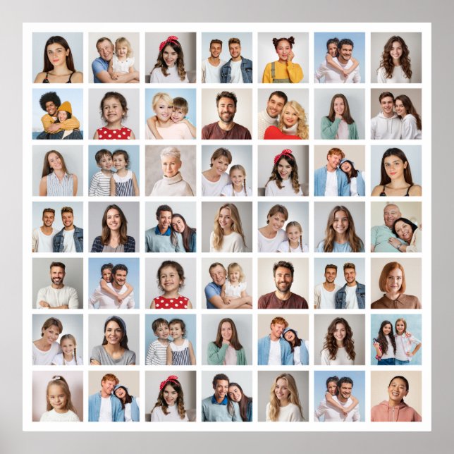 Poster Crie Sua Própria Colagem de 49 Fotos  (Frente)