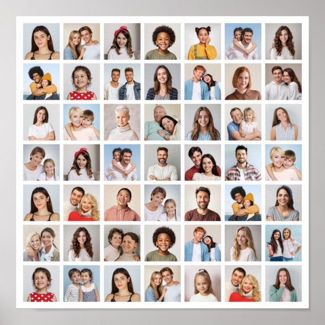 Poster Crie Sua Própria Colagem de 49 Fotos  (Frente)