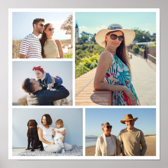 Poster Crie Sua Própria Colagem de 5 Fotos (Frente)