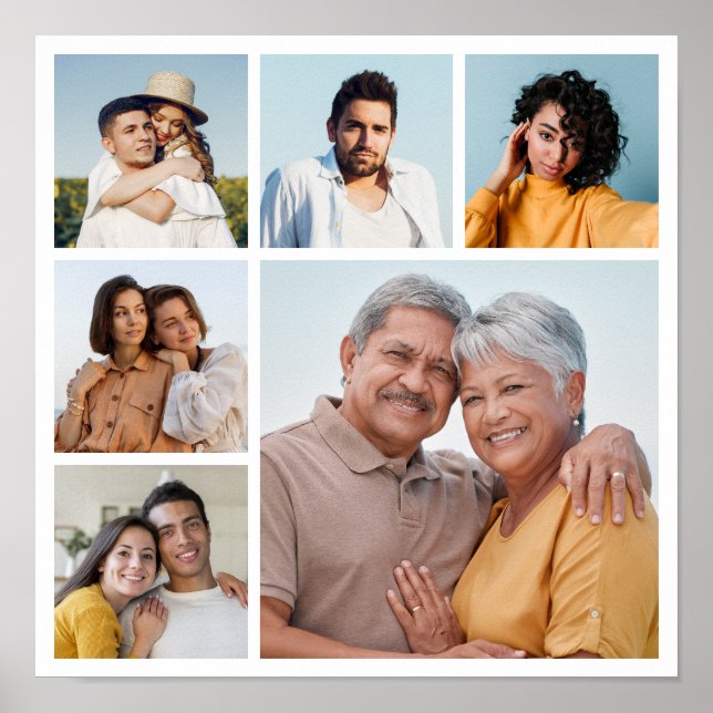 Poster Crie Sua Própria Colagem de 6 Fotos  (Frente)