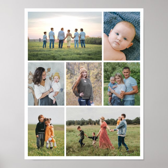 Poster Crie Sua Própria Colagem de 7 Fotos (Frente)