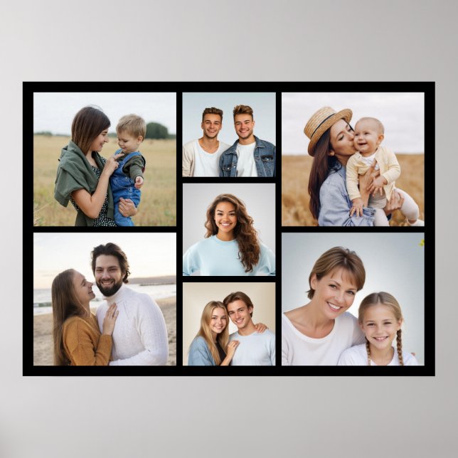 Poster Crie Sua Própria Colagem de 7 Fotos (Frente)