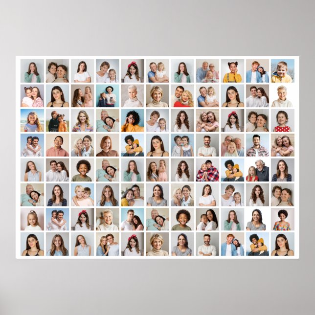 Poster Crie Sua Própria Colagem de 88 Fotos (Frente)