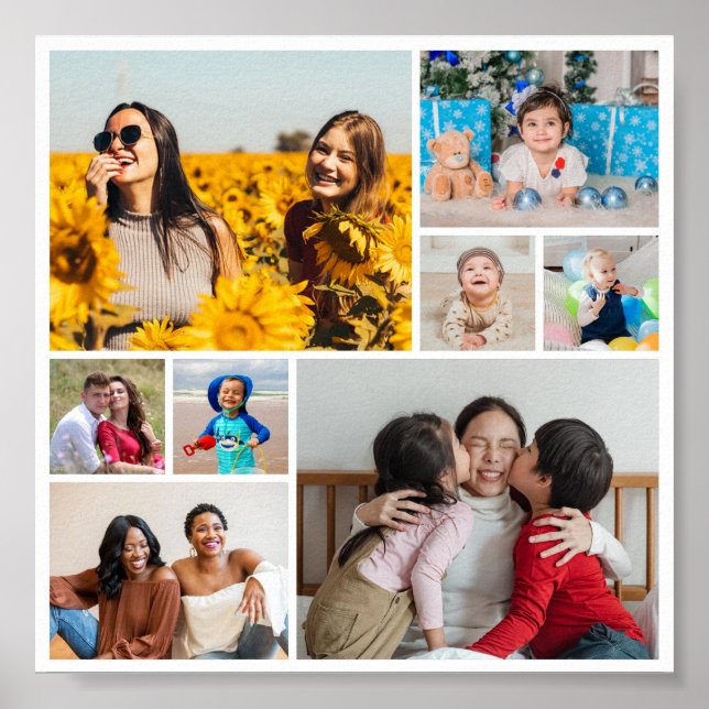 Poster Crie sua própria colagem de 8 fotos (Frente)