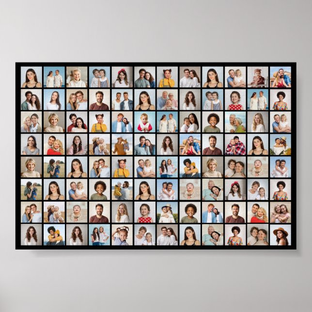 Poster Crie Sua Própria Colagem de 96 Fotos (Frente)