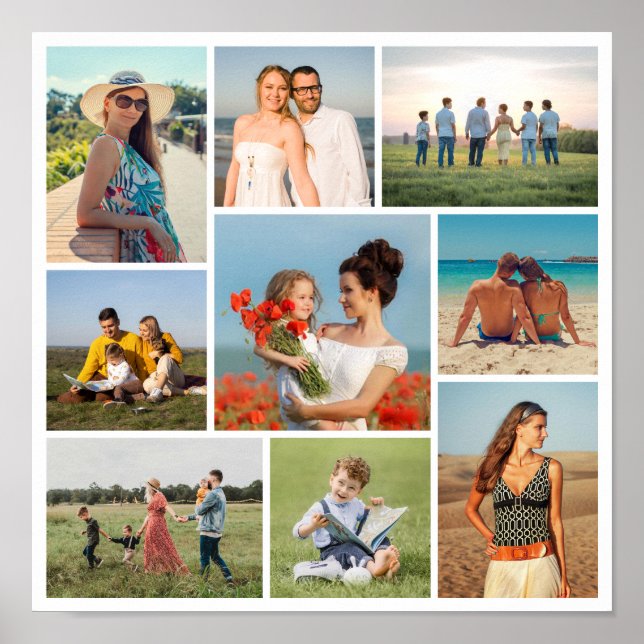 Poster Crie Sua Própria Colagem de 9 Fotos (Frente)