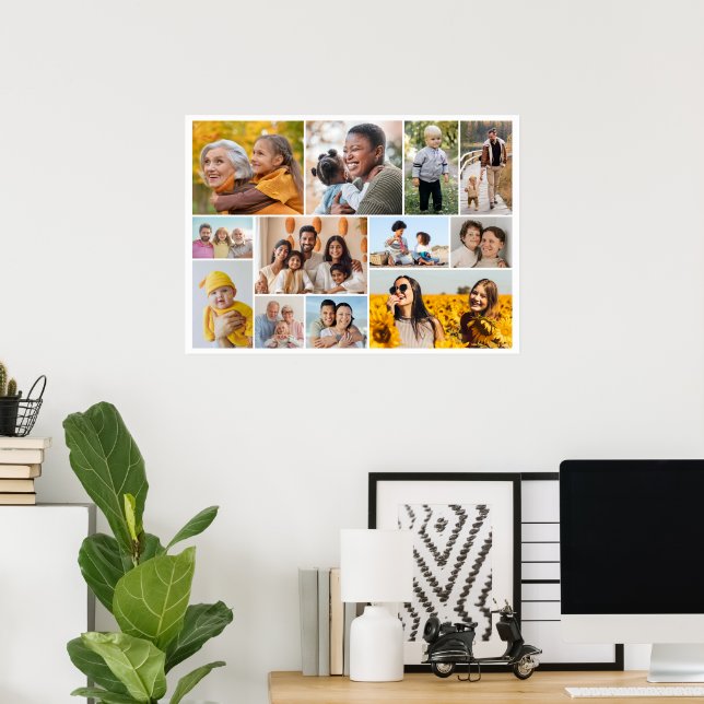 Poster Crie Sua Própria Colagem De Fotos 12 (Escritório em casa)