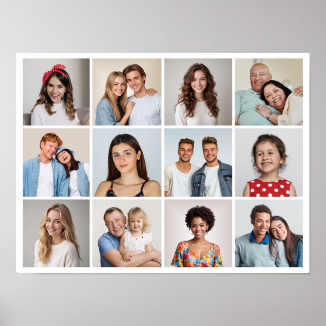 Poster Crie Sua Própria Colagem De Fotos 12 (Frente)