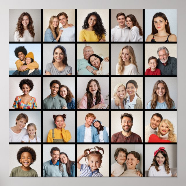 Poster Crie Sua Própria Colagem De Fotos 25 (Frente)