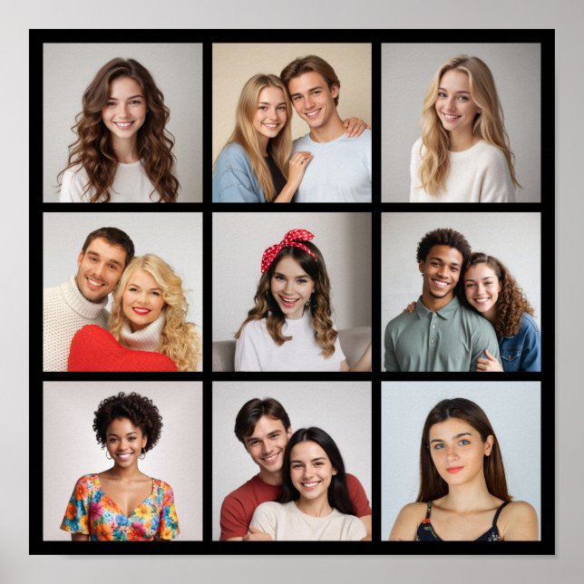 Poster Crie sua própria colagem de fotos de 9 (Frente)