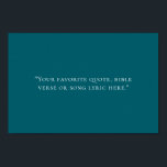 Poster Crie sua própria cotação<br><div class="desc">Crie a sua própria citação personalizada de arte poster na parede. Apresenta uma tipografia minimalista sobre fundo de cor verde escura.</div>