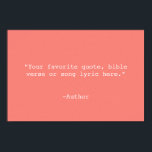 Poster Crie sua própria cotação<br><div class="desc">Crie sua própria citação personalizada de arte poster. Possui tipografia minimalista de máquina de escrever.</div>