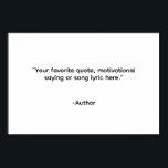 Poster Crie sua própria cotação<br><div class="desc">Crie sua própria citação personalizada de arte poster. Apresenta tipografia minimalista.</div>