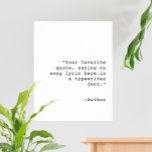 Poster Crie sua própria cotação personalizada<br><div class="desc">Crie seu próprio poster de cotação personalizado. Adicione seu texto personalizado em uma fonte de máquina de escrever clássica.</div>