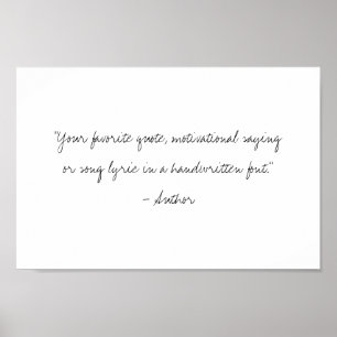 Poster Crie sua própria cotação personalizada de script m